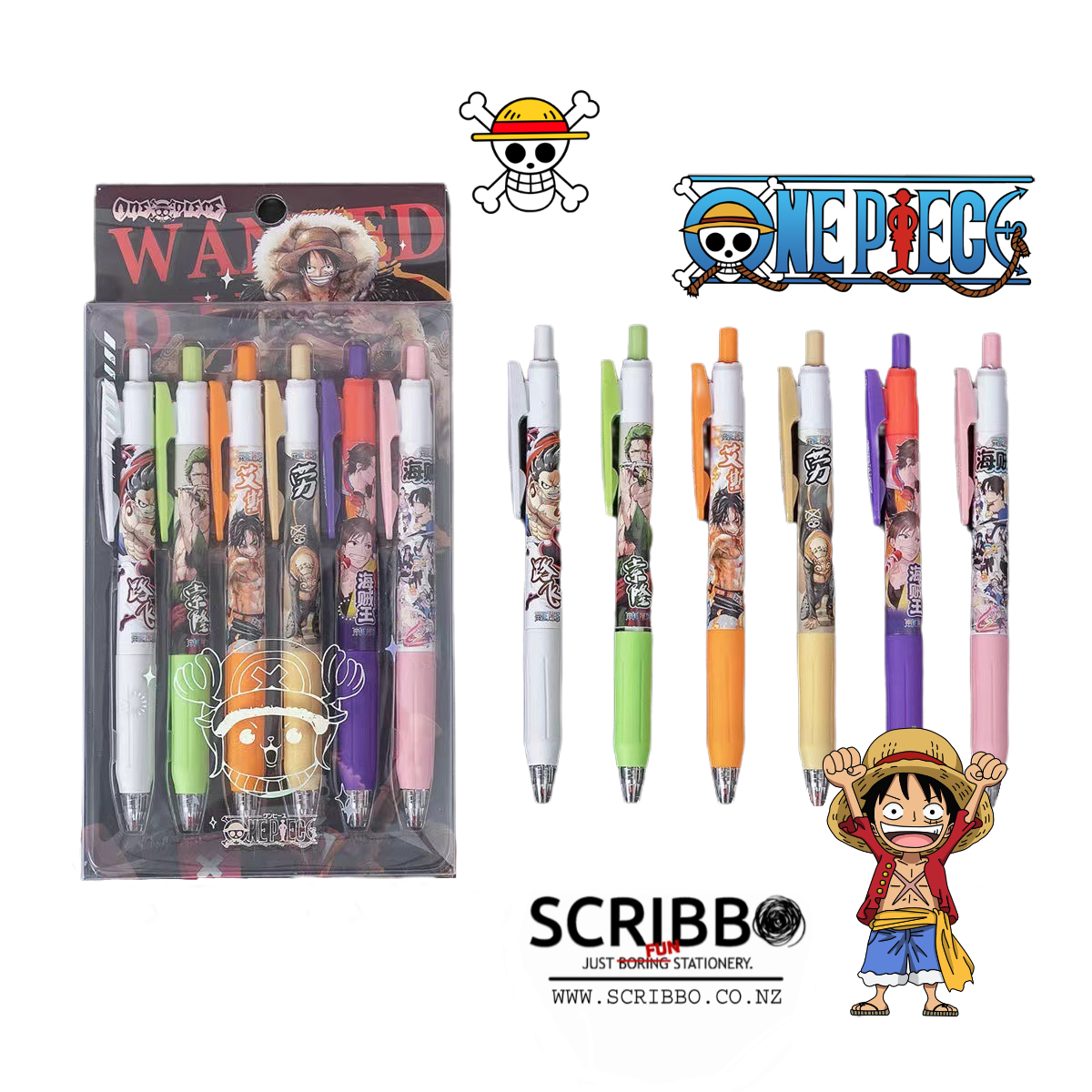 One Piece Luffy Pen Manga Style (6pcs)