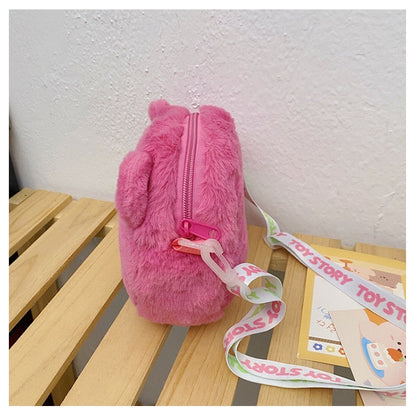 Strawberry Bear Plush Bag - Red